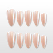 Charmeenail champagne nude press on nails, pearl shimmer, almond shape