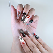 Reusable medium coffin acrylic nails by Charmeenail, Halloween horror style
