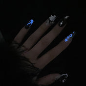 Charmeenail reusable press-on nails with spooky cute ghost, bone and star accents for Halloween