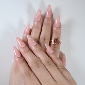 Natural pink nude press on nails, elegant everyday nail art