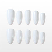 Pure white handmade press on nails, reusable salon quality manicure