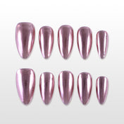 Metallic rose gold press on nails, handmade salon quality, reusable