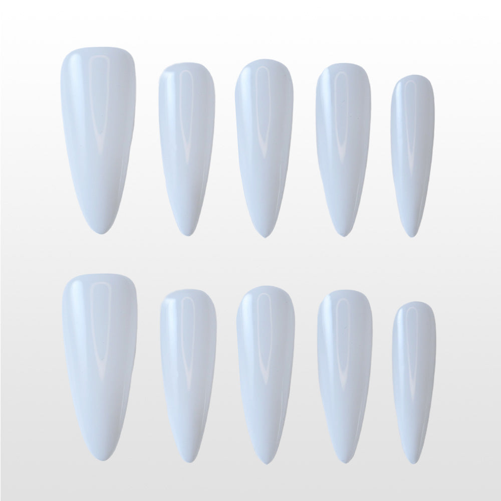 Elegant white press on nails, handmade reusable salon quality