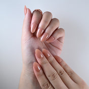 Natural milk tea shade press on nails, salon quality