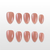 Handmade coffee nude press on nails, natural everyday style